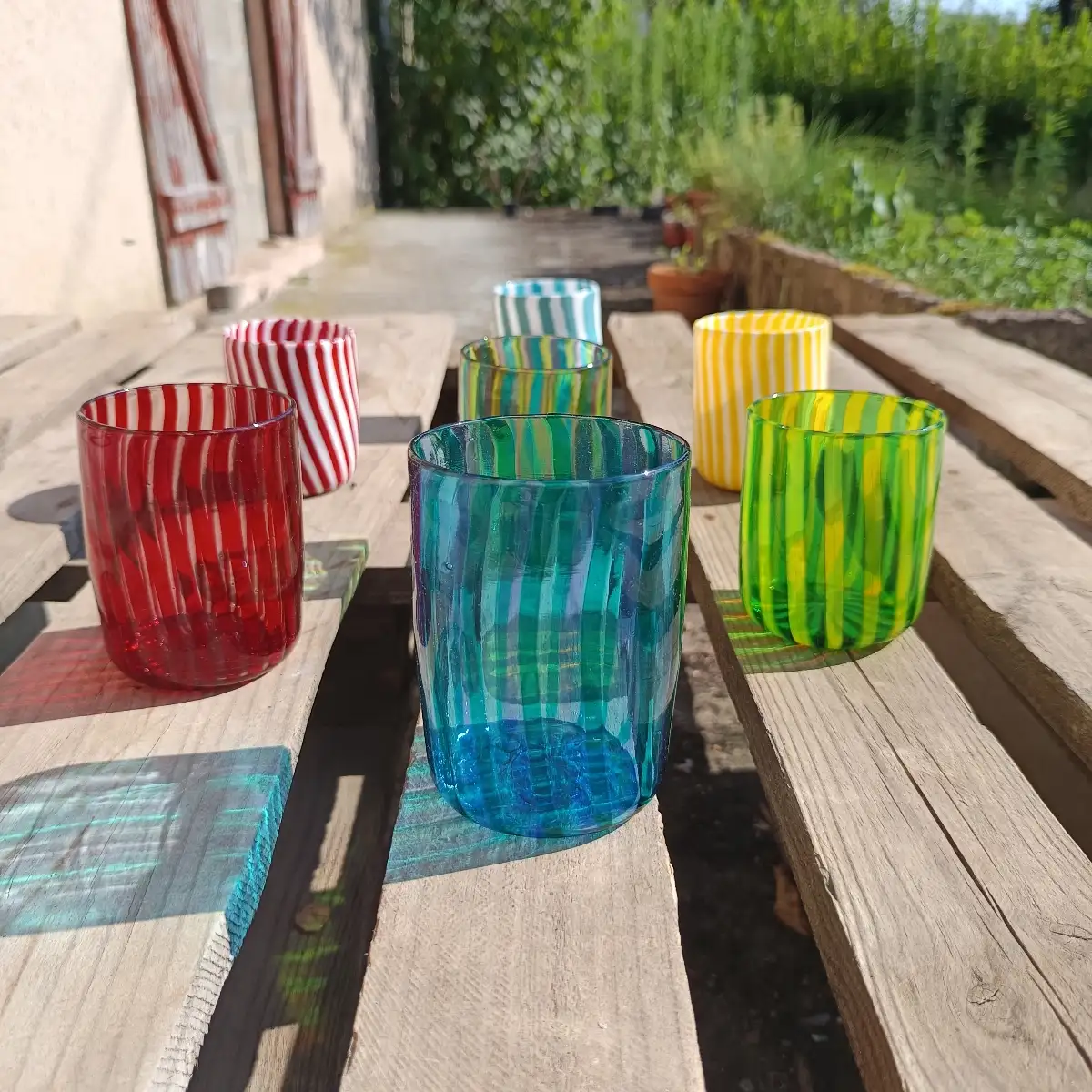 4 verres - Bleu pastel